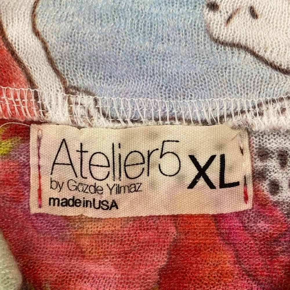Atelier 5‎ by Gozde Yilmaz Tunic Size XL Art to Wear Lagenlook Colorful Jungle